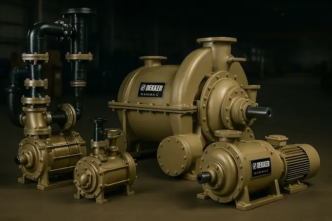 Bombas de vácuo industriais Dekker linha Maxima C em ambiente fabril