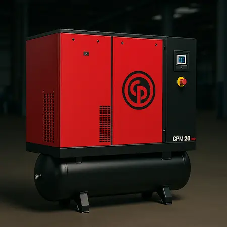 Compressor de parafuso CPM 20 New Chicago Pneumatic com reservatório