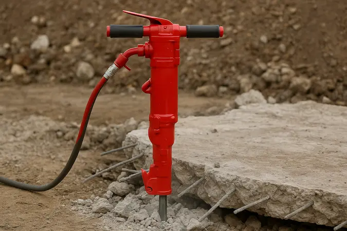 Rompedor pneumático CP 1240 rompendo laje