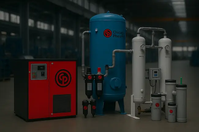 Soluções de tratamento de ar industrial da Chicago Pneumatic