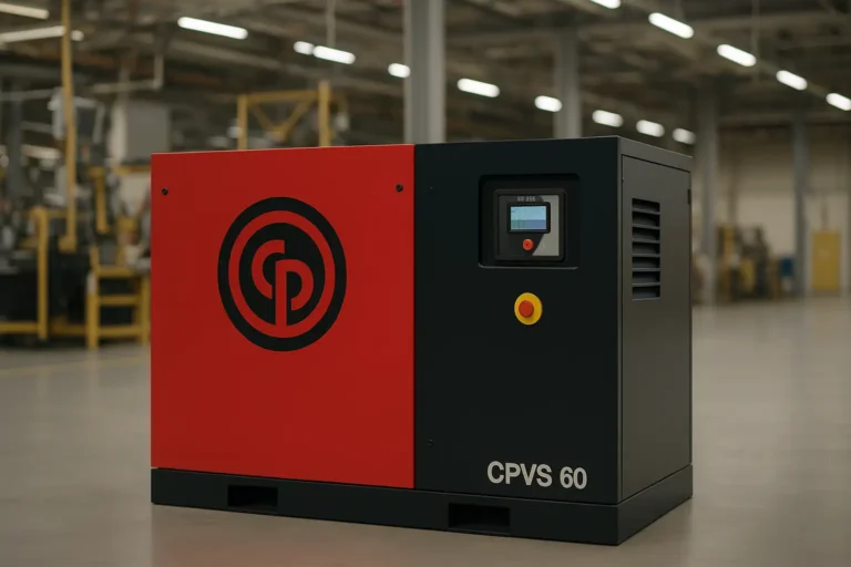 Compressor elétrico 300 PCM Chicago Pneumatic em ambiente industrial