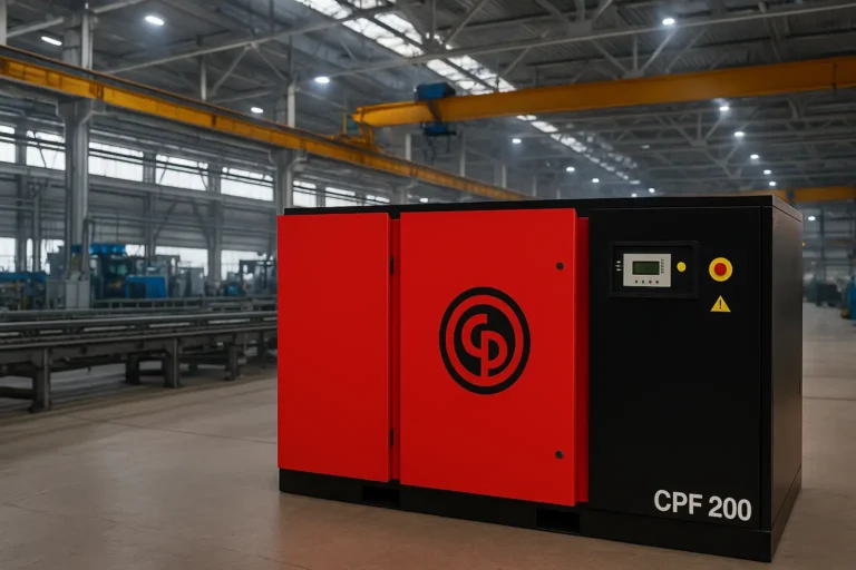 Compressor CPF 200 Chicago Pneumatic em ambiente industrial - Powertech