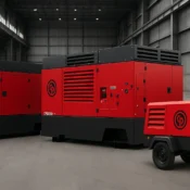 Locação de compressor diesel Chicago Pneumatic em ambiente industrial - Powertech Ar Comprimido