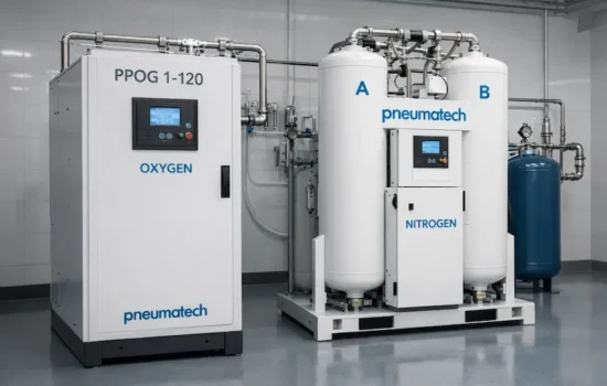 Gerador de oxigênio hospitalar PSA Pneumatech instalado em hospital de Minas Gerais