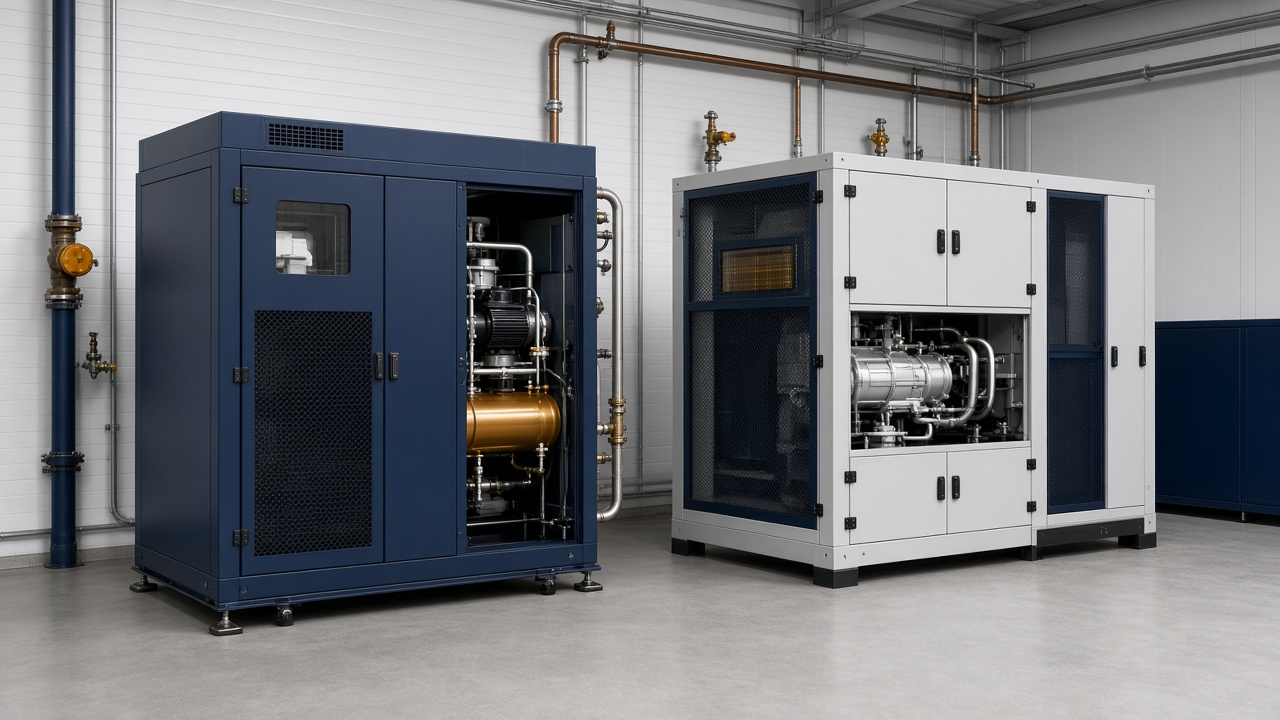 Comparação entre compressor lubrificado e compressor isento de óleo